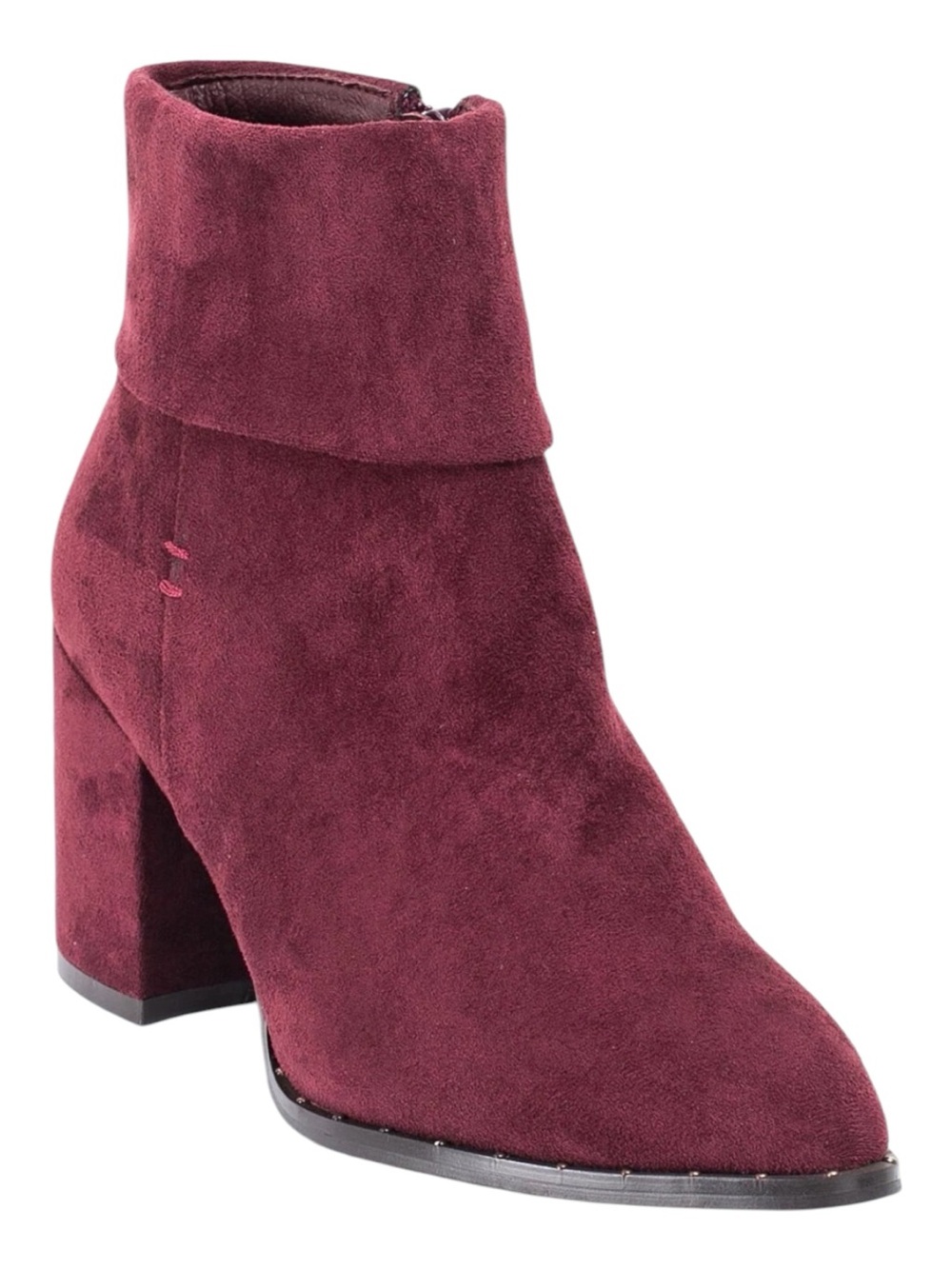 NWOB GC Essie Suede Fold-Over Ankle Bootie in Burgundy Sz 8.5